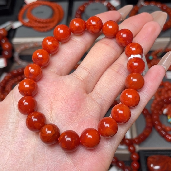 南红玛瑙手链未镶嵌秋*