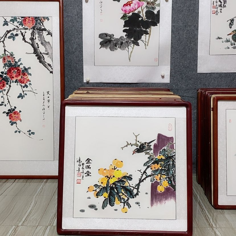 【闪购商品】国画书画作品带框65×65厘米