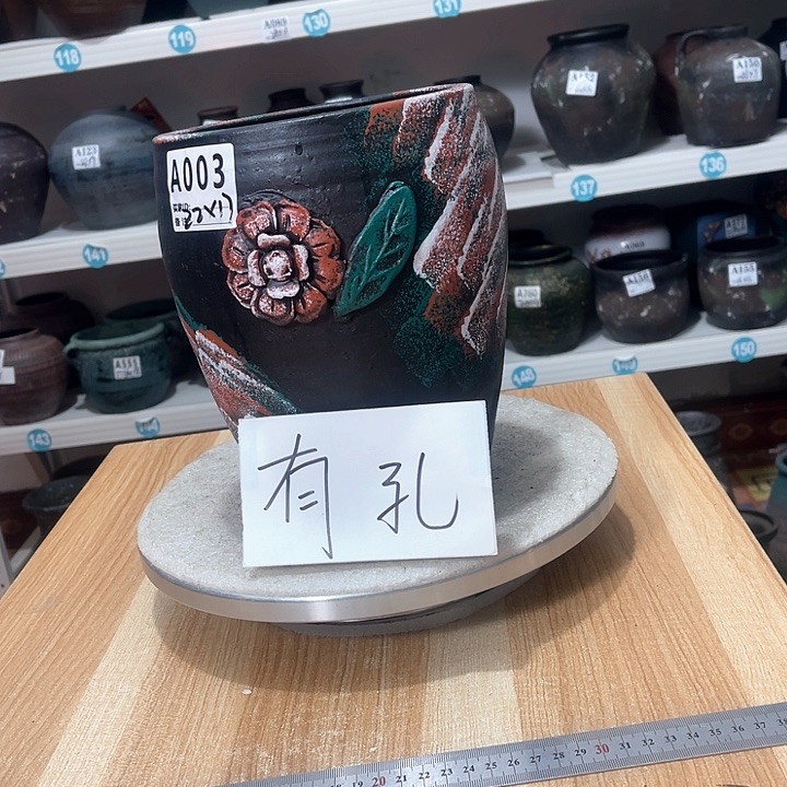 红陶手工制作花盆