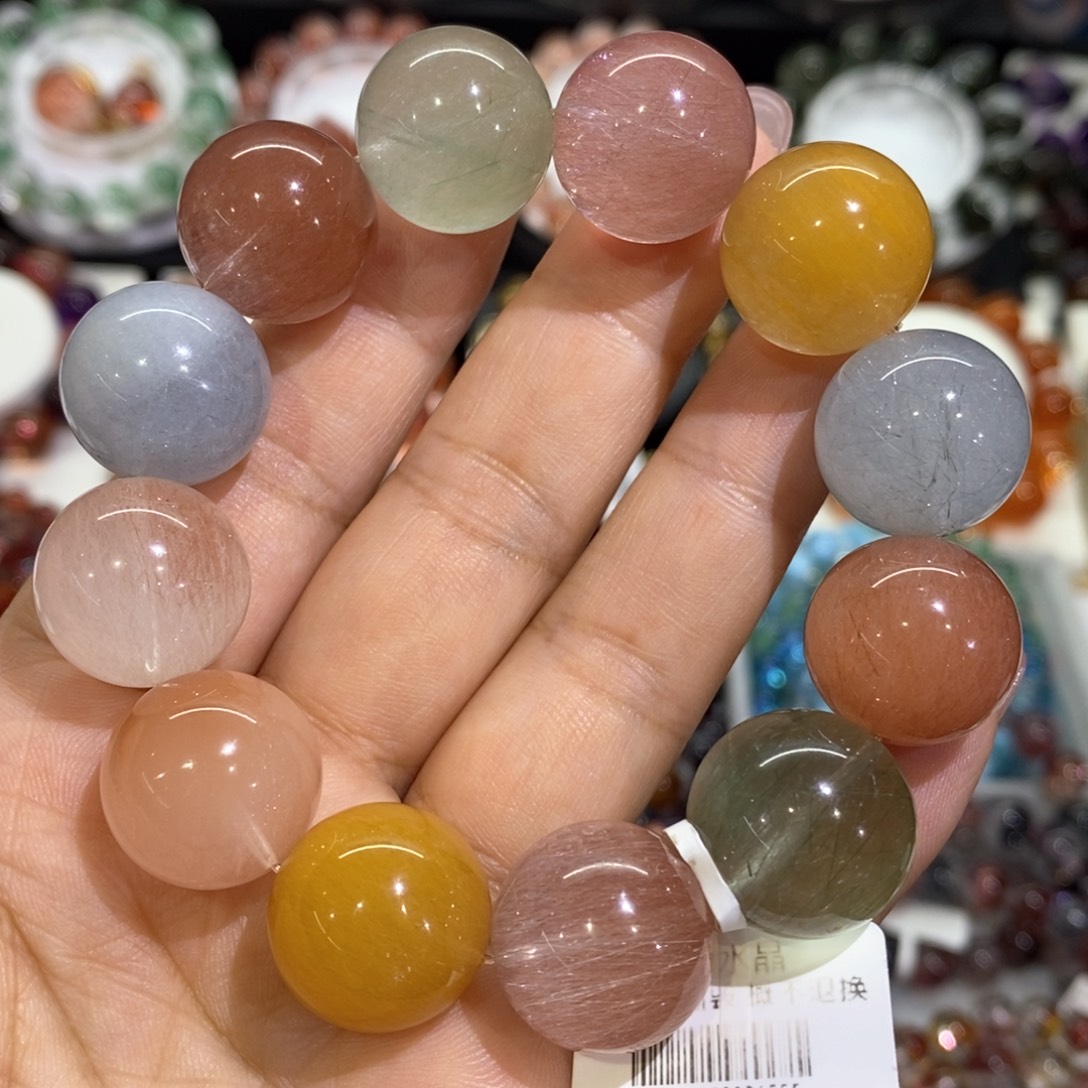 未镶嵌手链水晶彩兔毛17