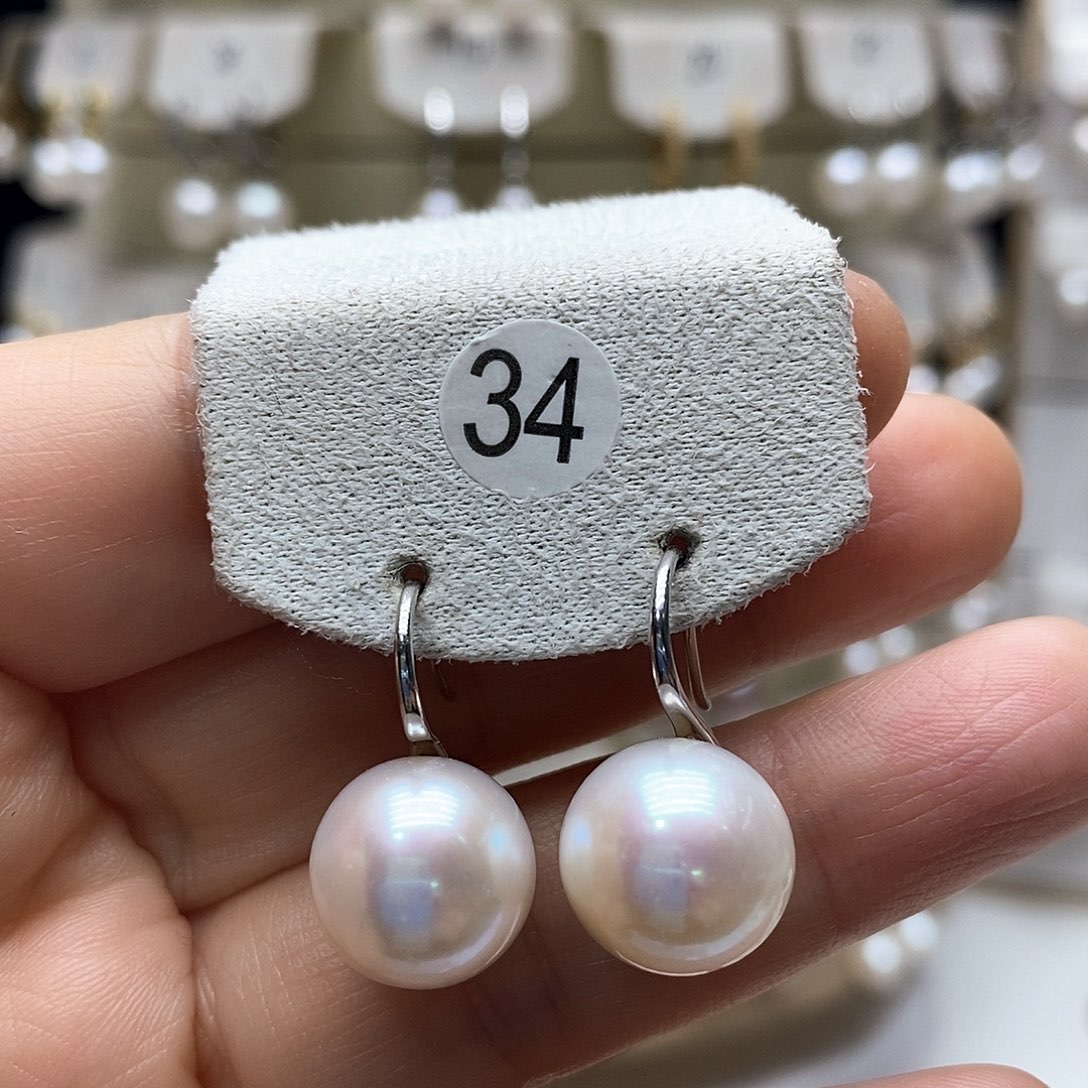 淡水珍珠耳饰银S925镶嵌