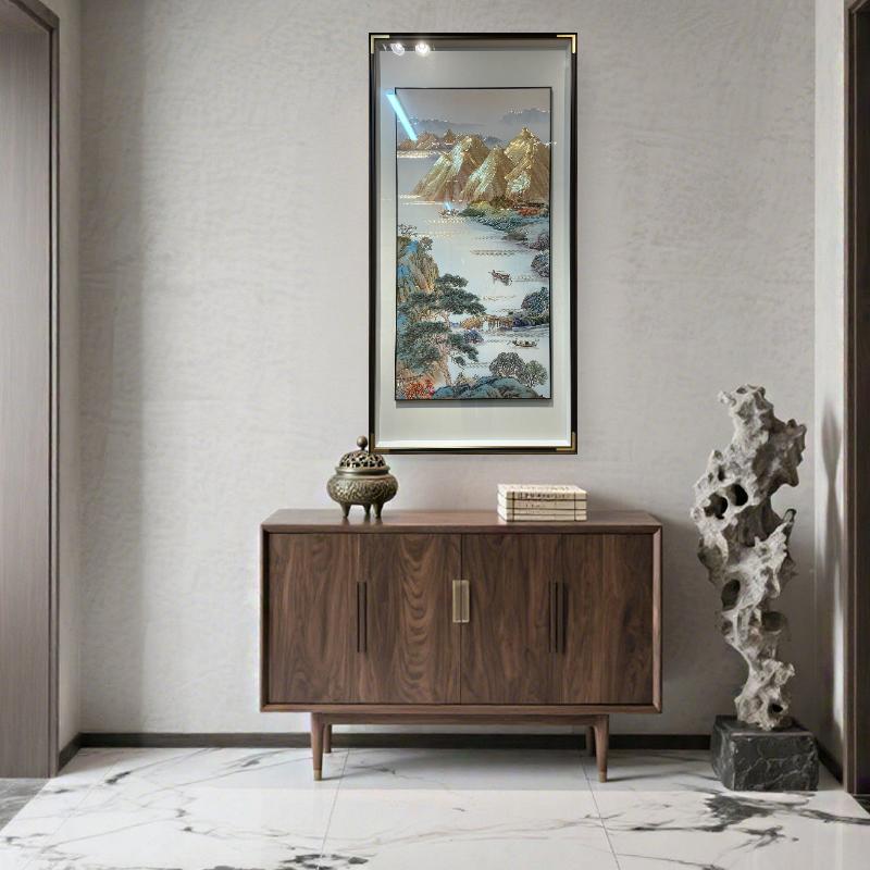 铜小鸭《山间仙境》手工铜板雕刻 玄关画茶室餐厅挂画