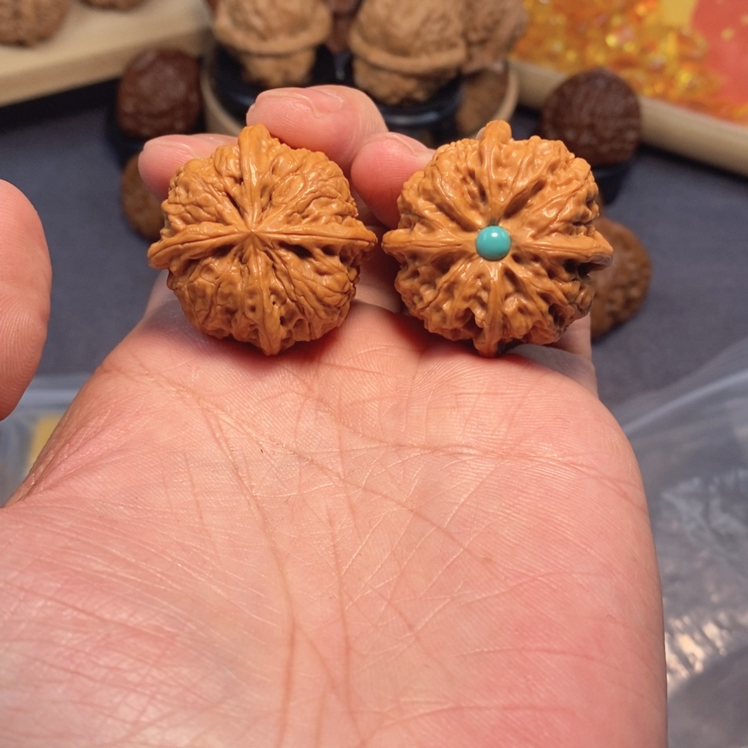 文玩核桃把件发烧友必备系列35尺雨花石四棱