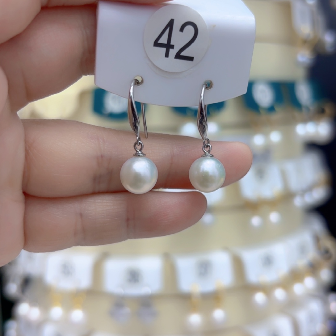 淡水珍珠耳饰银S925镶嵌