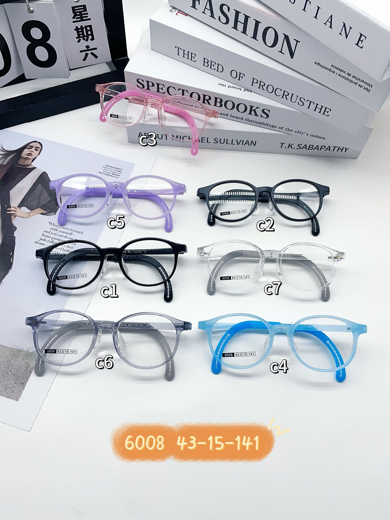 番茄同款儿童镜架女孩特价眼镜架圆框透明圆形时尚小学生紫色女童