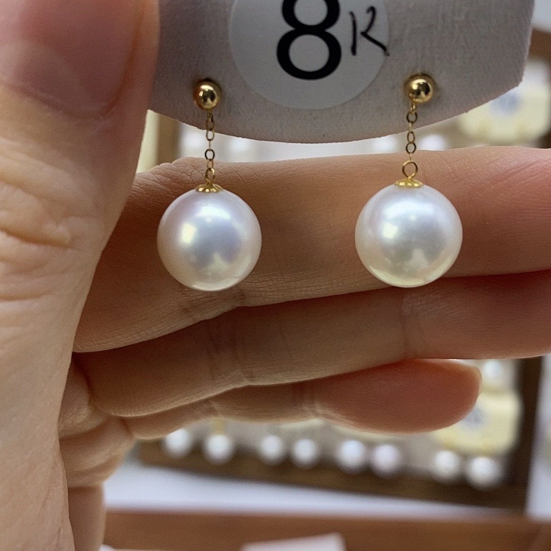 18K金镶嵌耳饰淡水珍珠