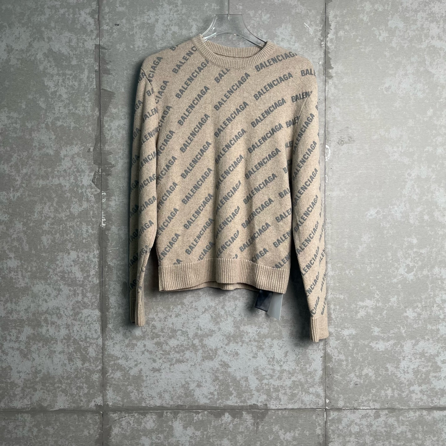 99新 Balenciaga/巴黎世家 XS*1/弹幕满印针织毛衣/13508/JP