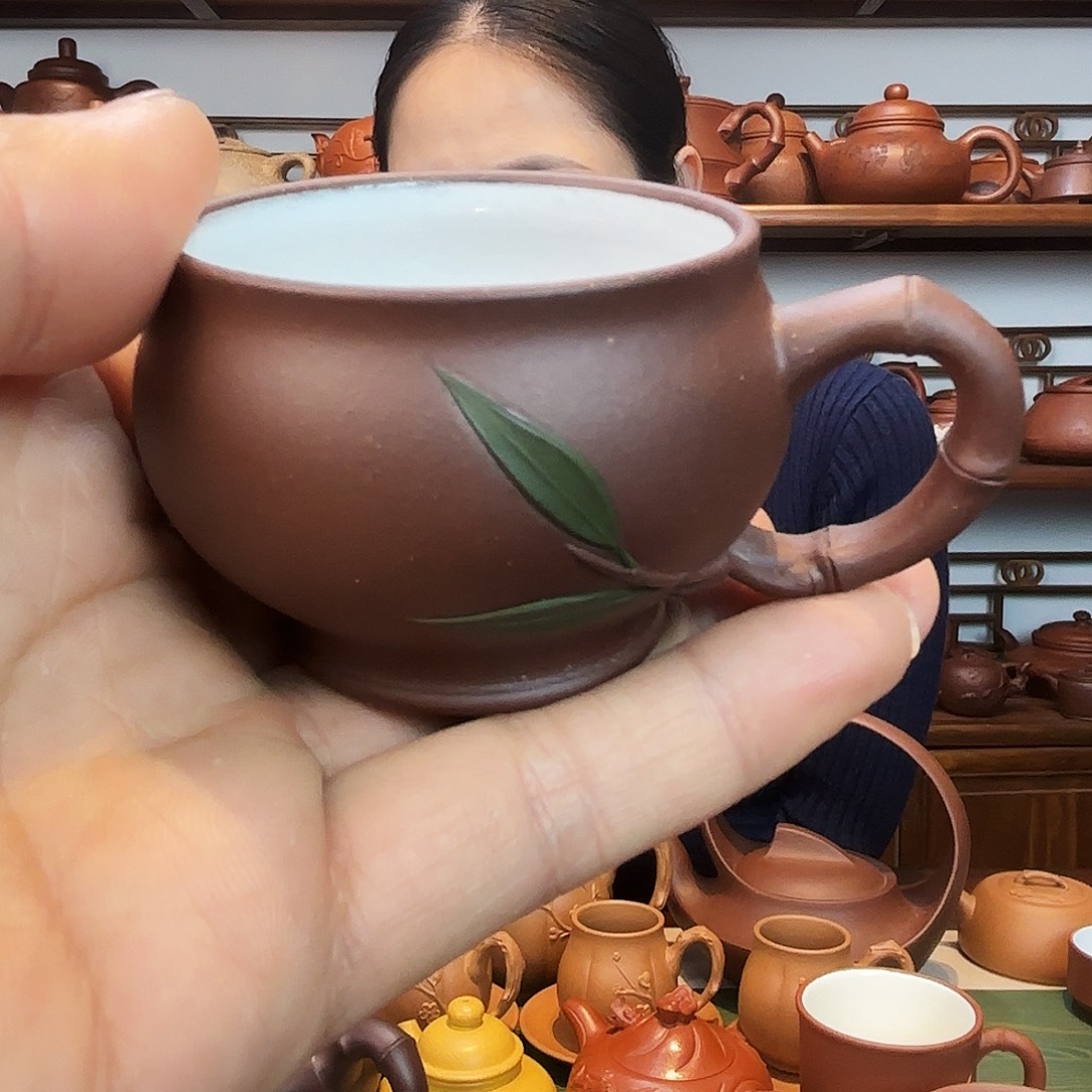 茶杯紫砂竹节杯紫砂
