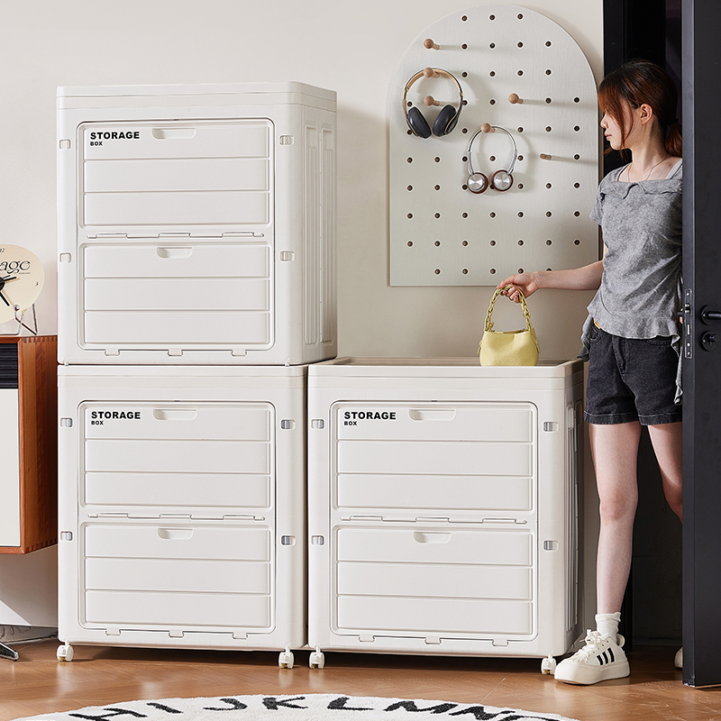 序格翻盖分层特大可折叠收纳箱储物衣服被子现代简约收纳箱