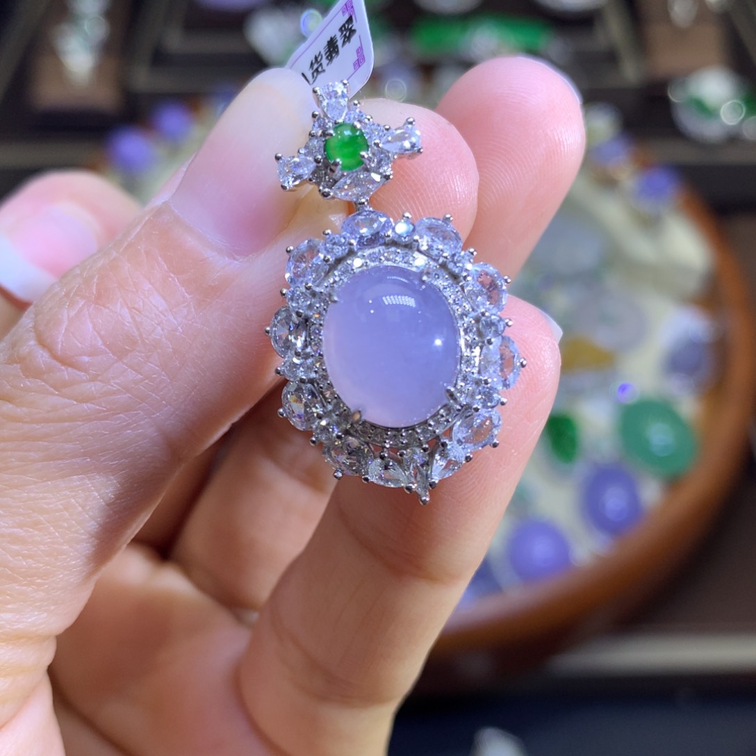 翡翠戒指银S925镶嵌翡翠