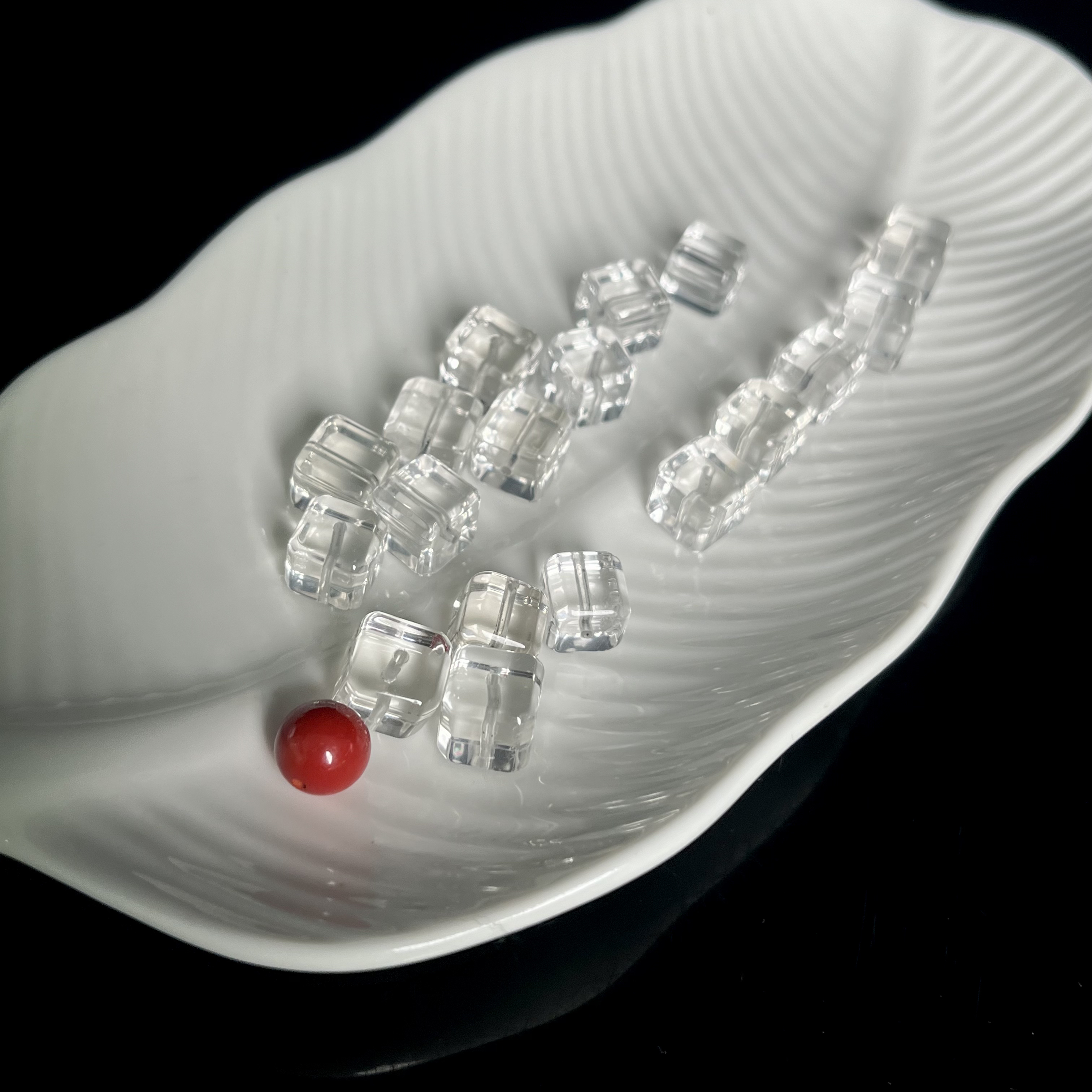 天然辰砂方糖9-10mm+配件DZ309多样性发其一