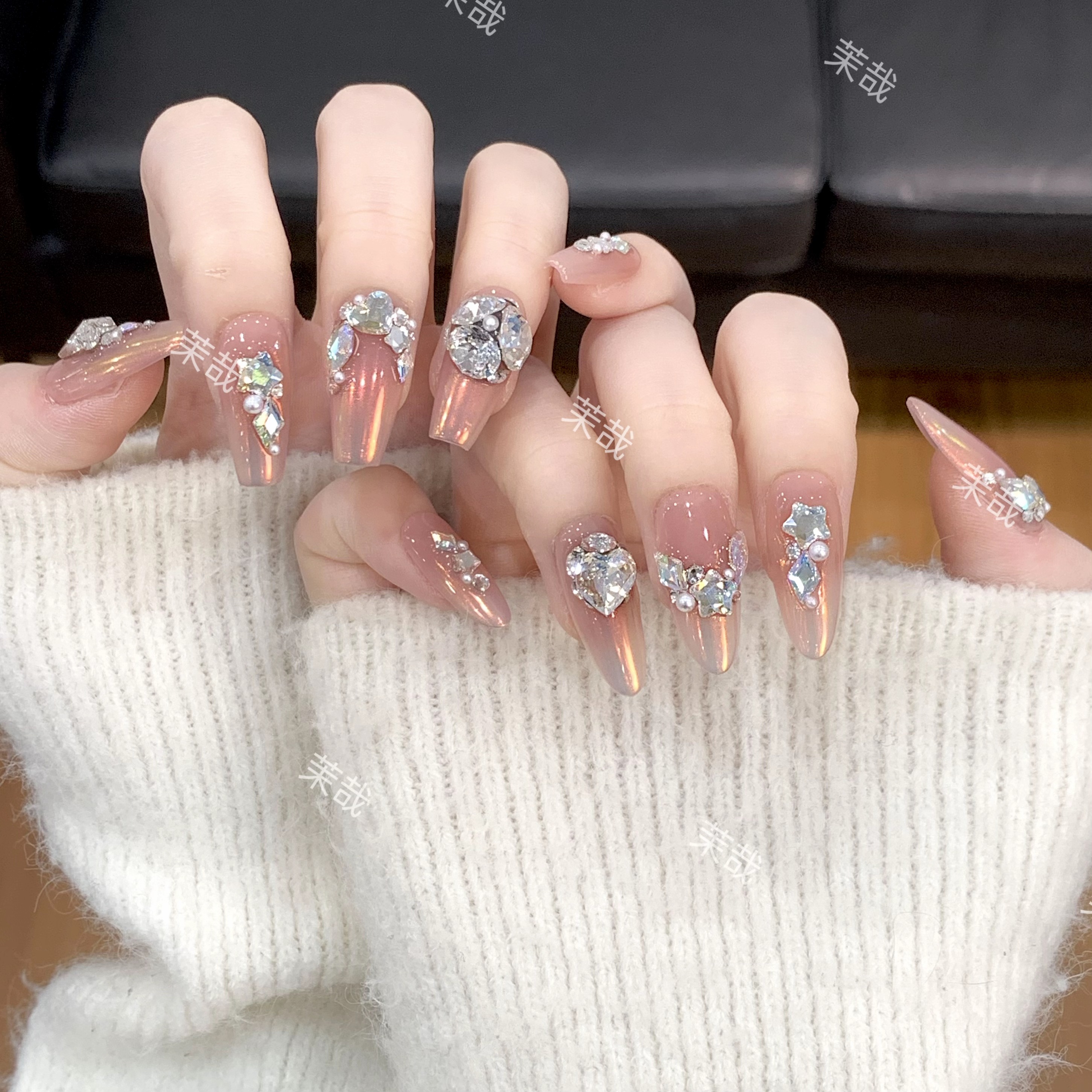 茉哉【施家全华钻/飞天】纯手工定制拆卸穿戴甲A3578 S