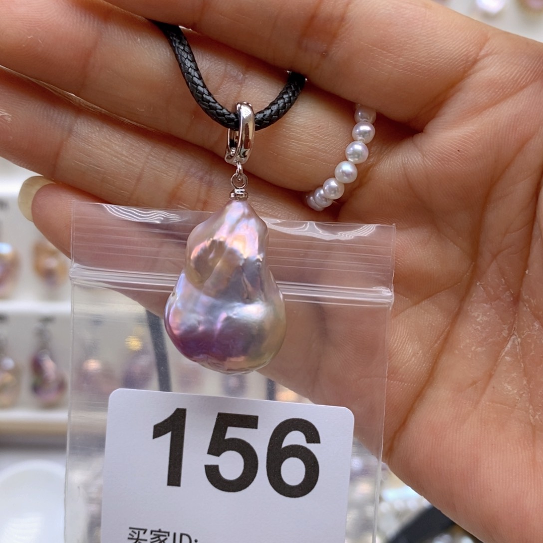 淡水珍珠颈饰银S925镶嵌156