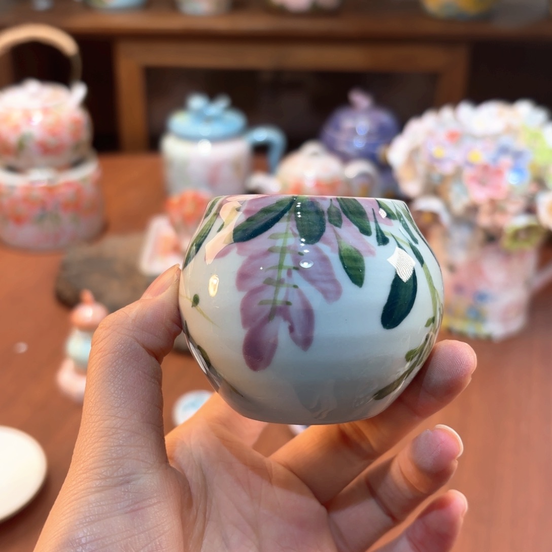 景德镇手绘高温釉下彩陶瓷茶具