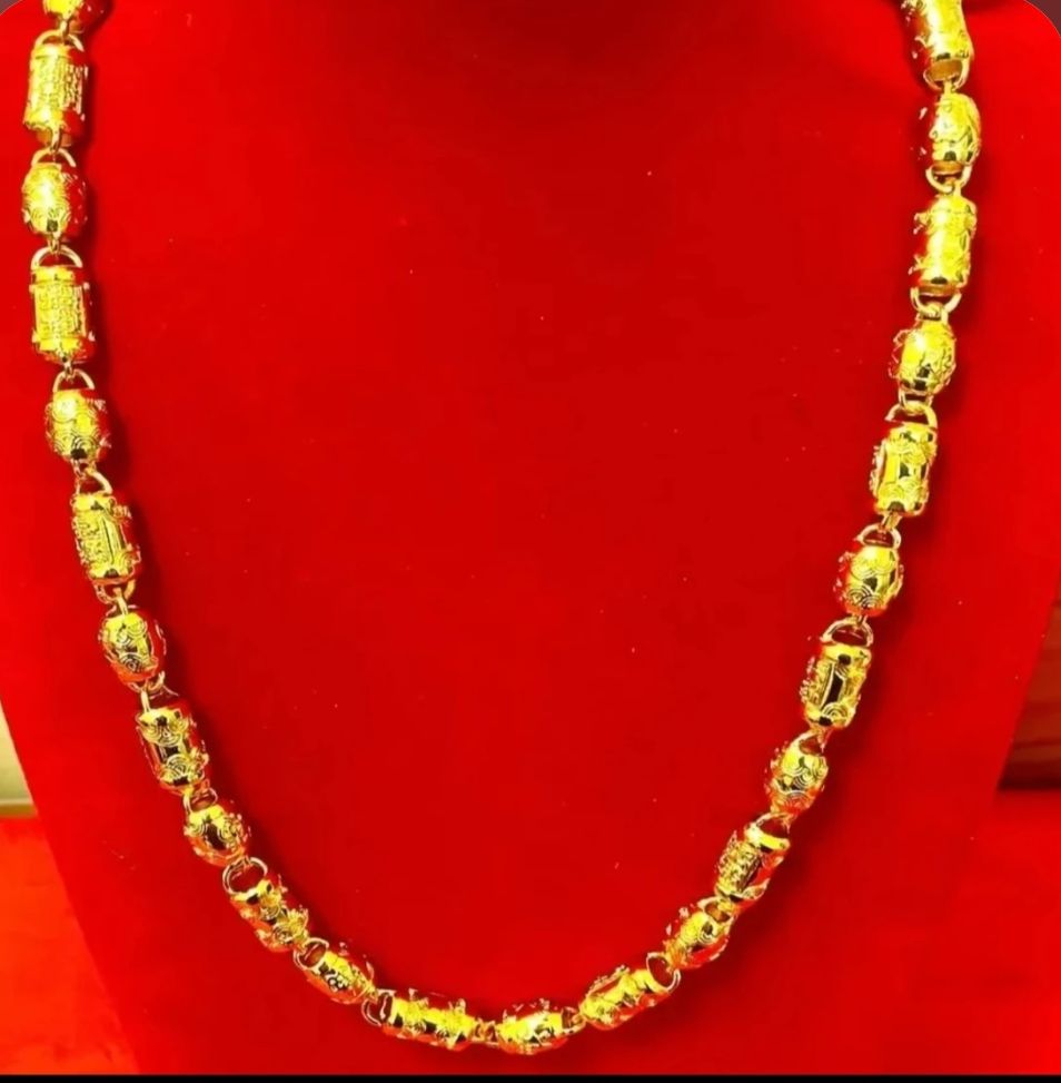 合金项链 桶珠素款男士时尚空心时尚霸气经典光面