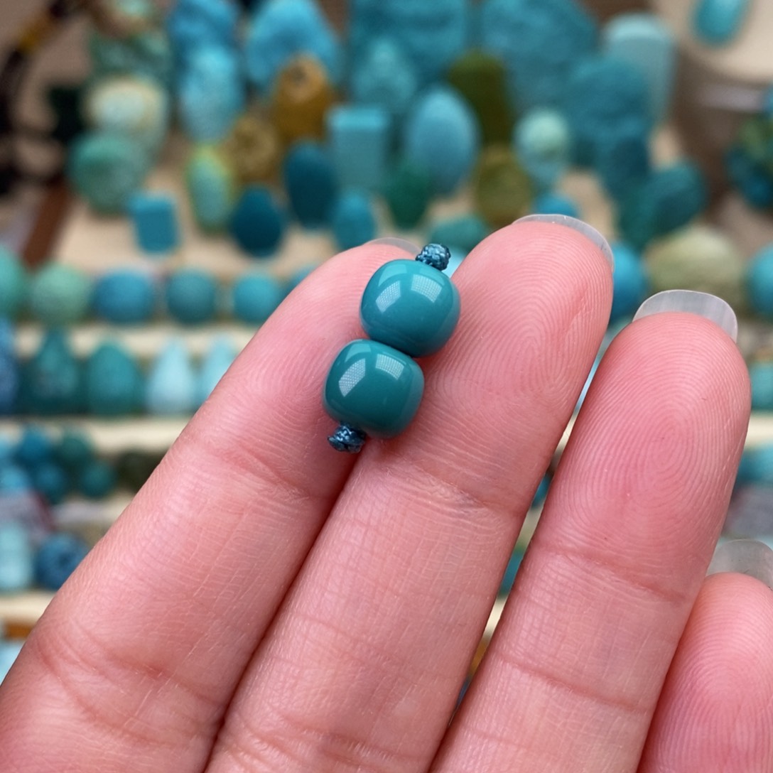 绿松石珠宝奇石未镶嵌7.5mm