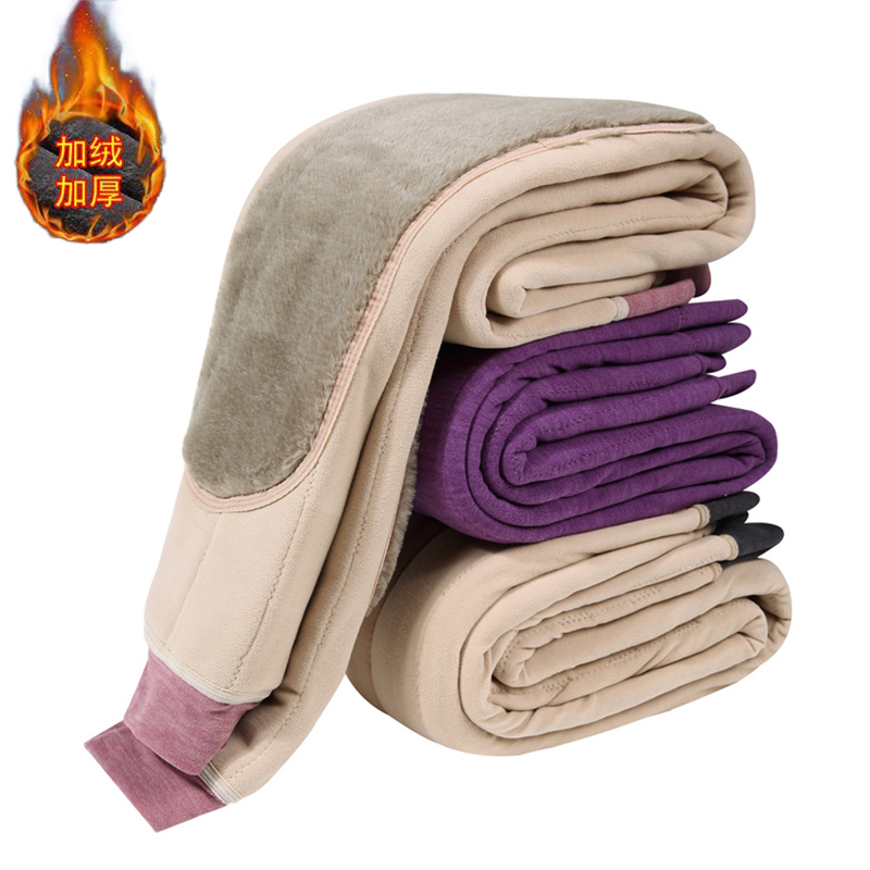 妈妈棉裤冬季奶奶加绒加厚打底裤内穿高腰保暖毛裤中老年秋冬裤女