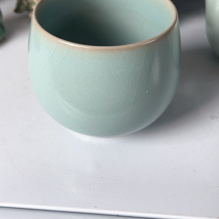 摆件金*子天青釉 玺月罗汉单杯