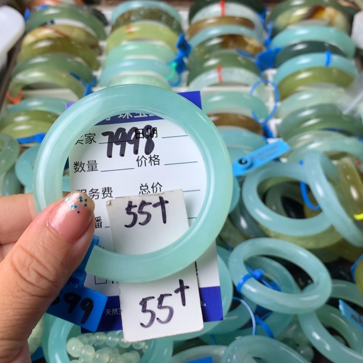 蛇纹石玉未镶嵌手镯7998