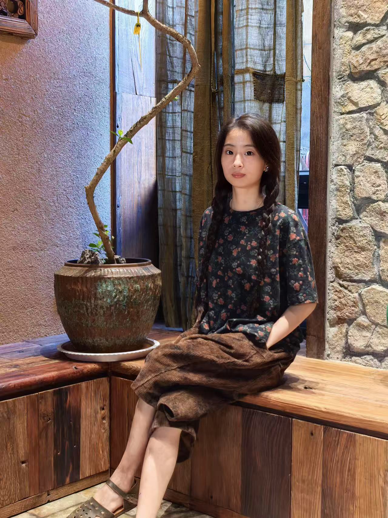 樆木布衣新快碎花体恤