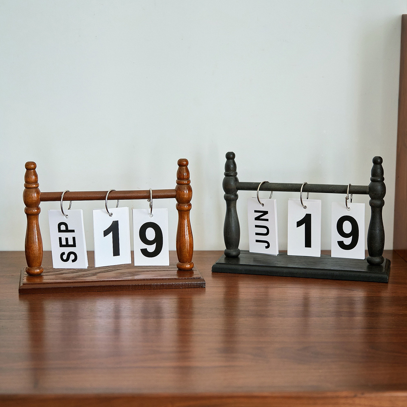 中古风翻页万年历日历复古木质桌面装饰台历摆件家居文艺礼物