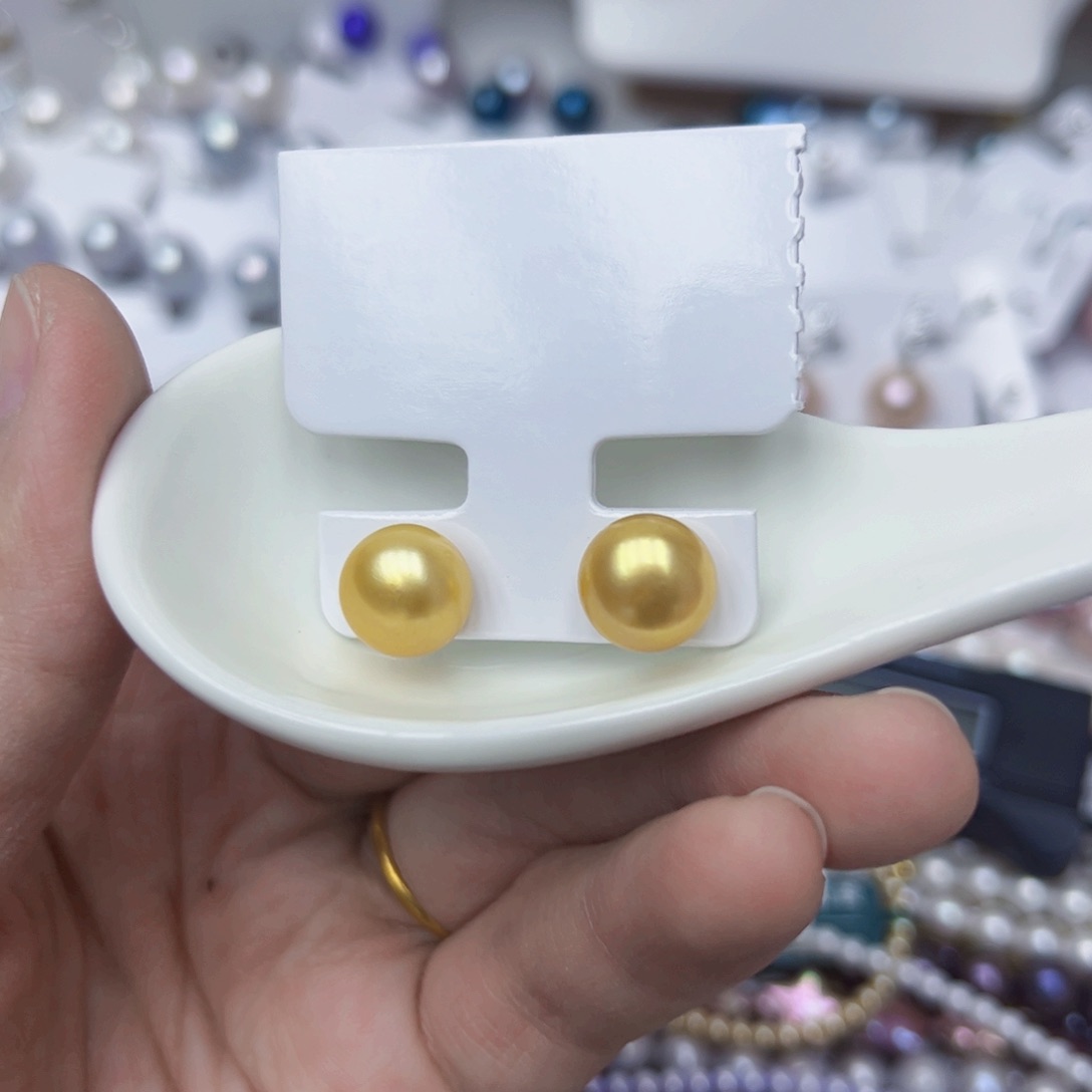 银S925镶嵌淡水珍珠耳饰