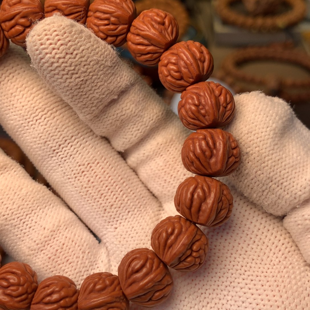 幽***香桃核手串秦岭龙纹