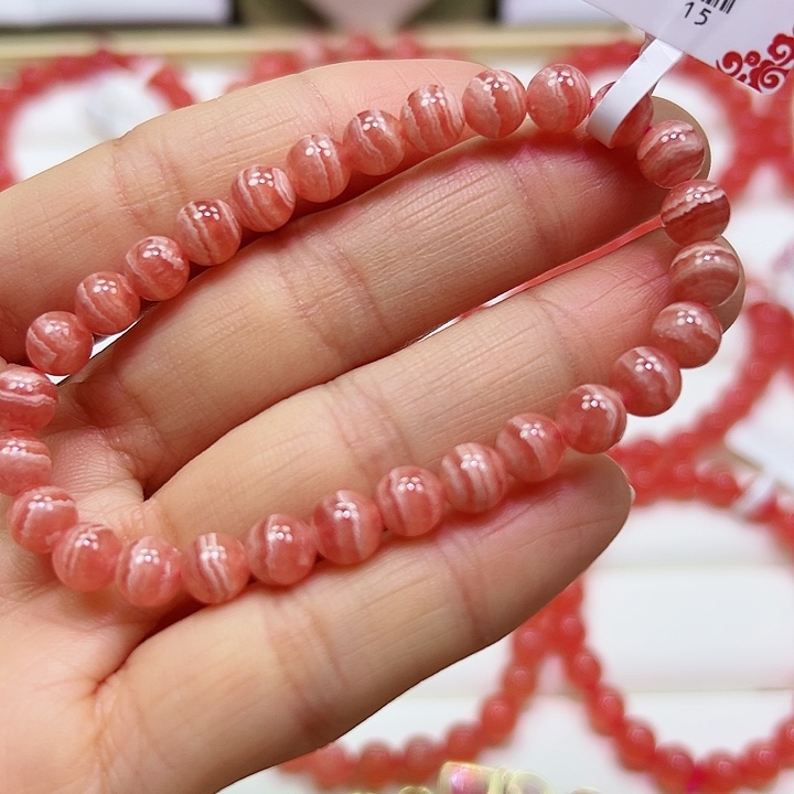 菱锰矿（红纹石）手串未镶嵌