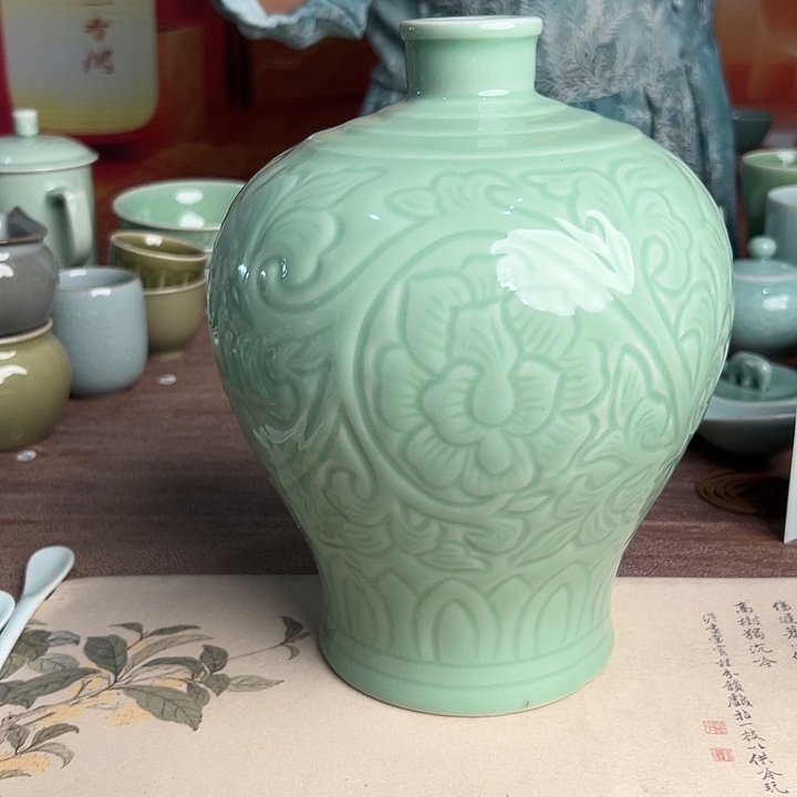 龙泉云间青瓷小米茶器