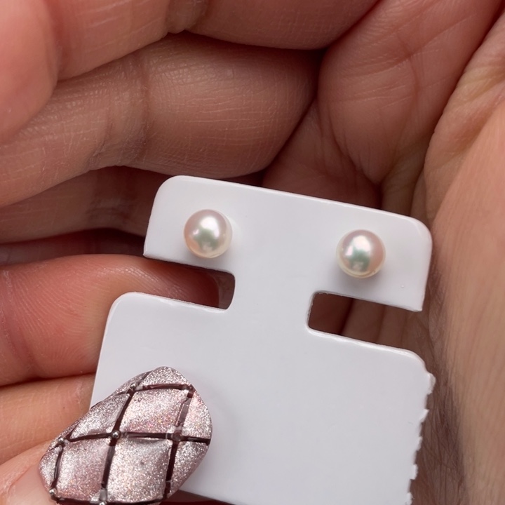 海水珍珠耳饰18K金镶嵌冷光5.5-6