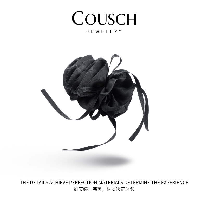 韩版花苞飘带缎面蝴蝶结香蕉夹CFJ0207