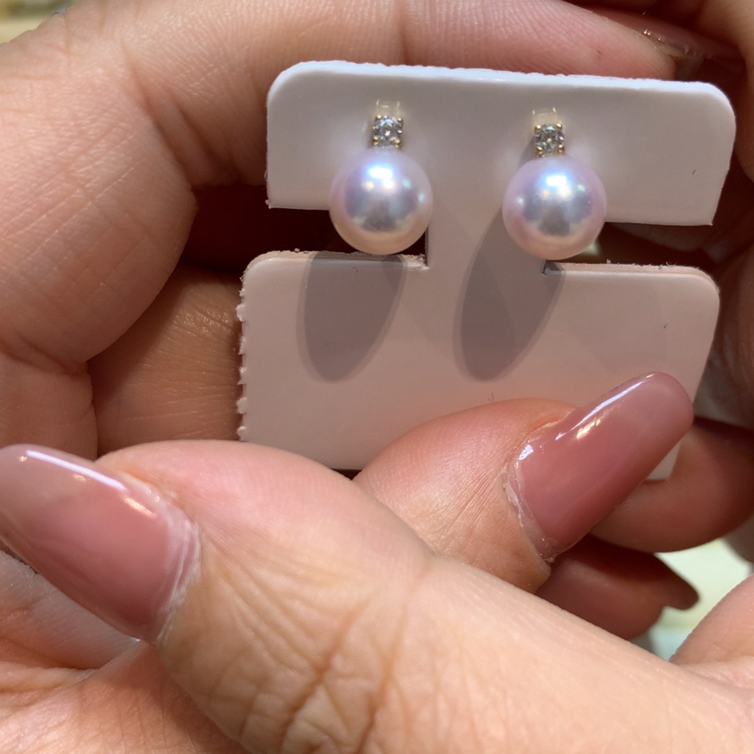 海水珍珠耳饰14K金镶嵌