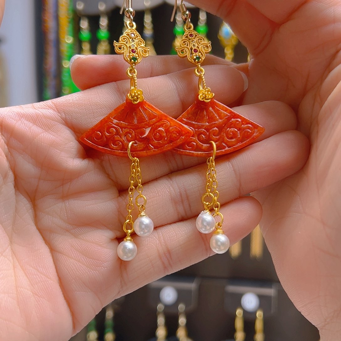 翡翠合金耳坠翡翠