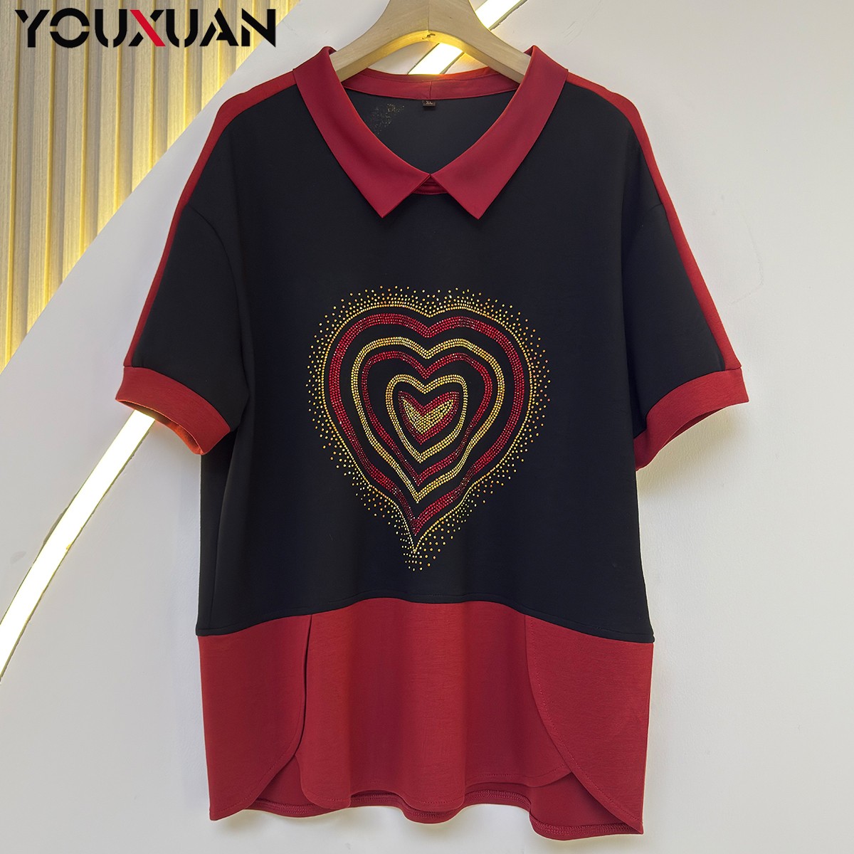 春夏季新品女士短袖圆领休闲T恤上衣女装时尚大衫卫衣39071