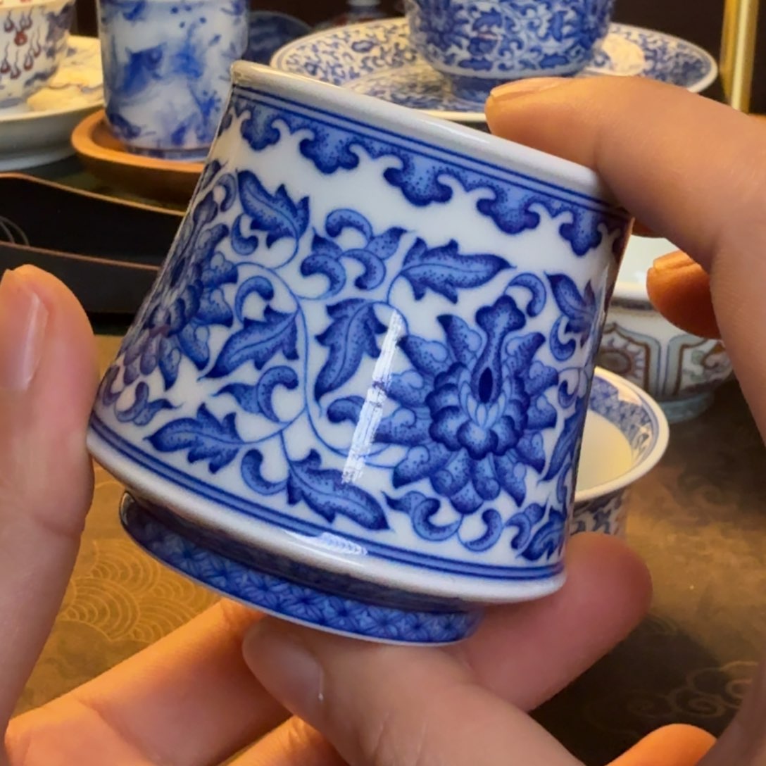 纯手工手绘青花陶瓷茶具