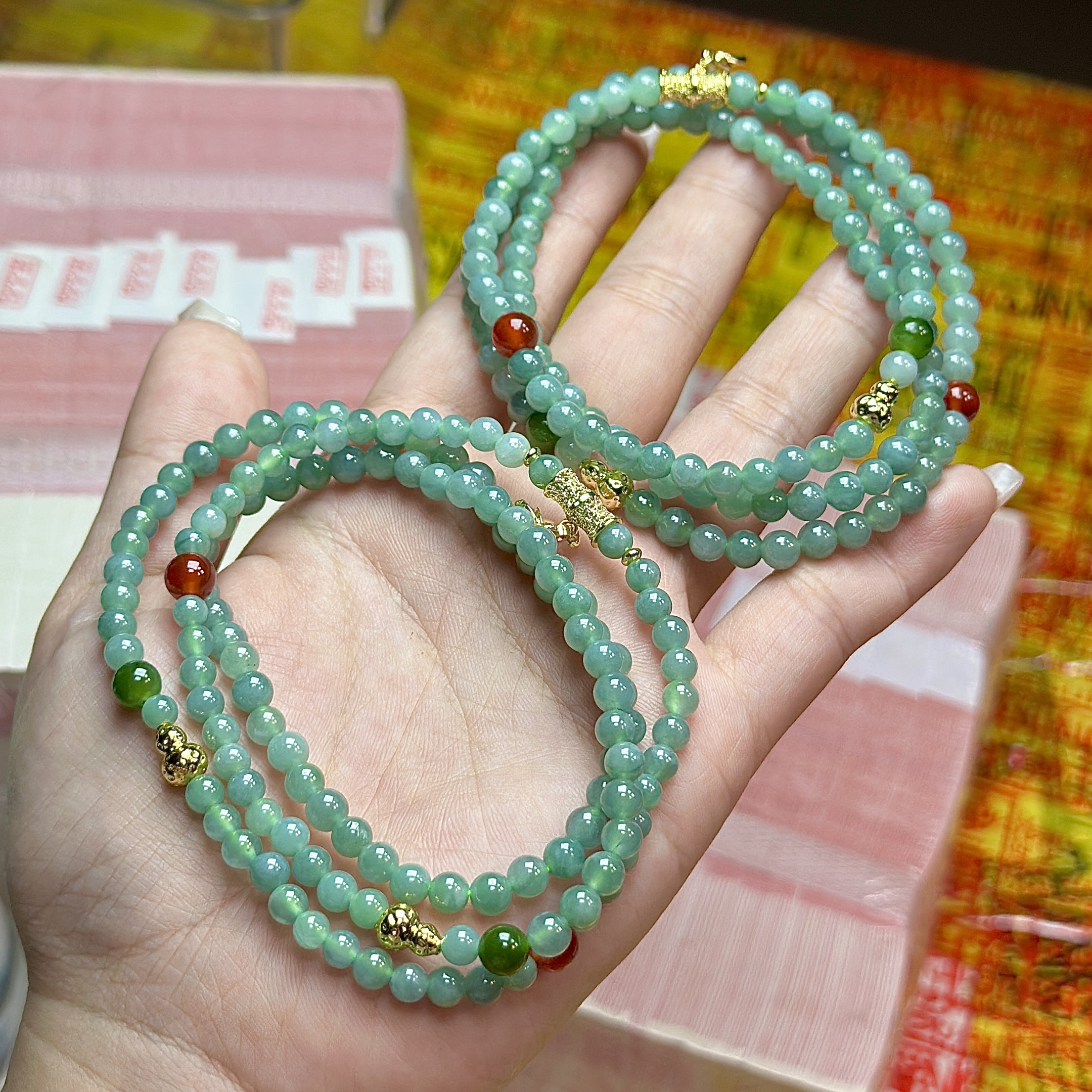 【CH】翡翠DIY项链-约4mm（多样性发其一）