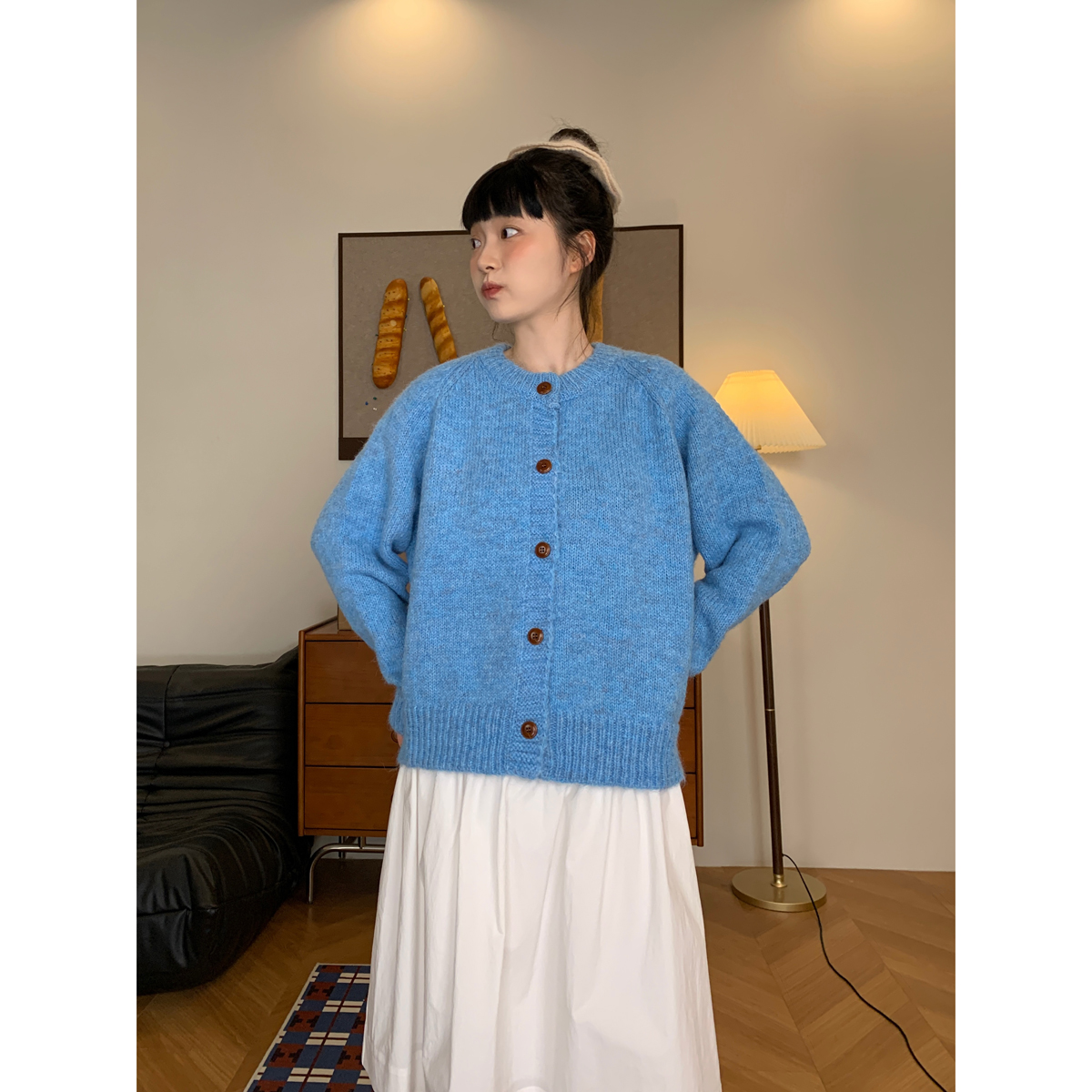 复古软糯显白百搭针织开衫女韩版2025秋冬新款宽松显瘦毛衣外套潮