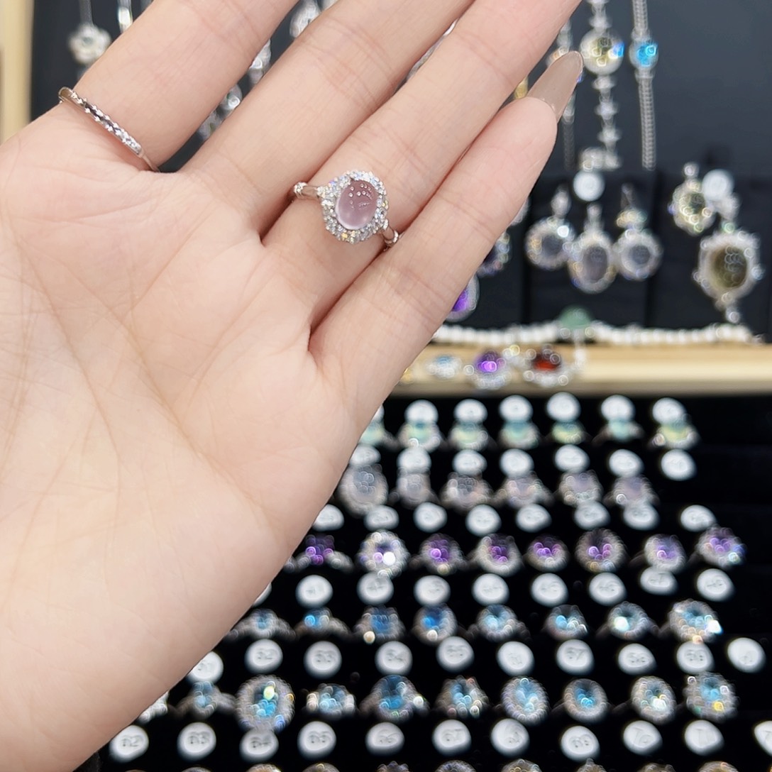 紫晶戒指银S925镶嵌天然