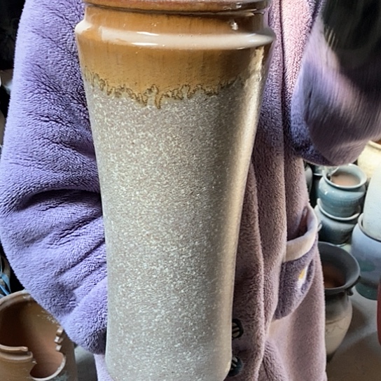 紫砂花盆口18高46，鎏金色