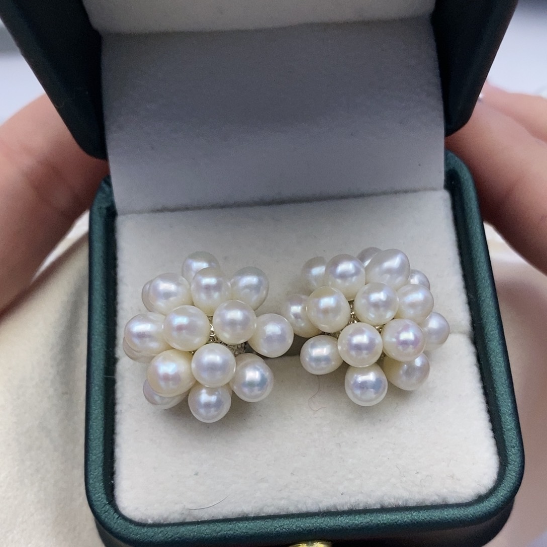 【闪购商品】淡水珍珠耳饰银S925镶嵌18