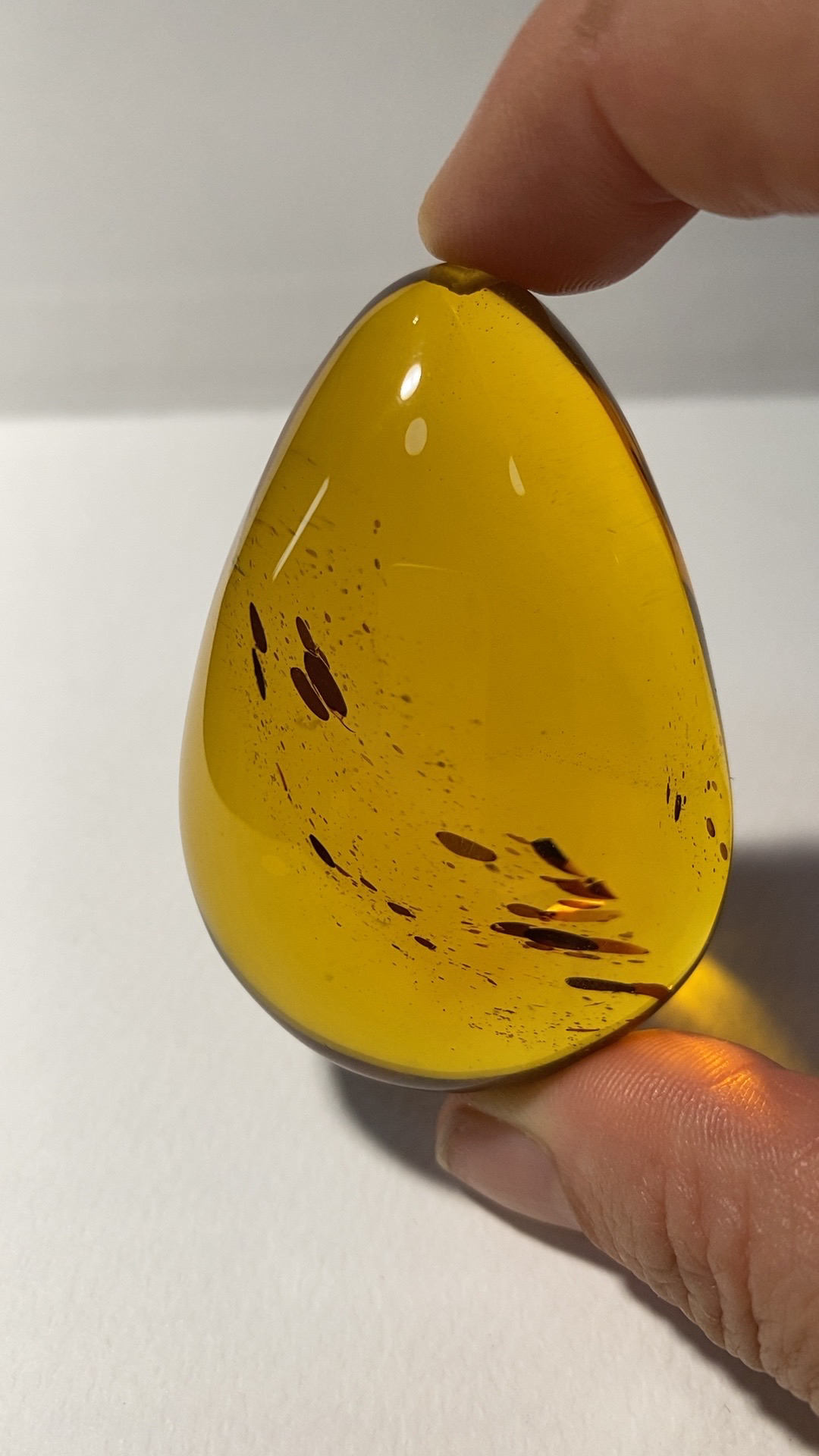 天然缅甸琥珀收藏级净水金蓝植物吊坠