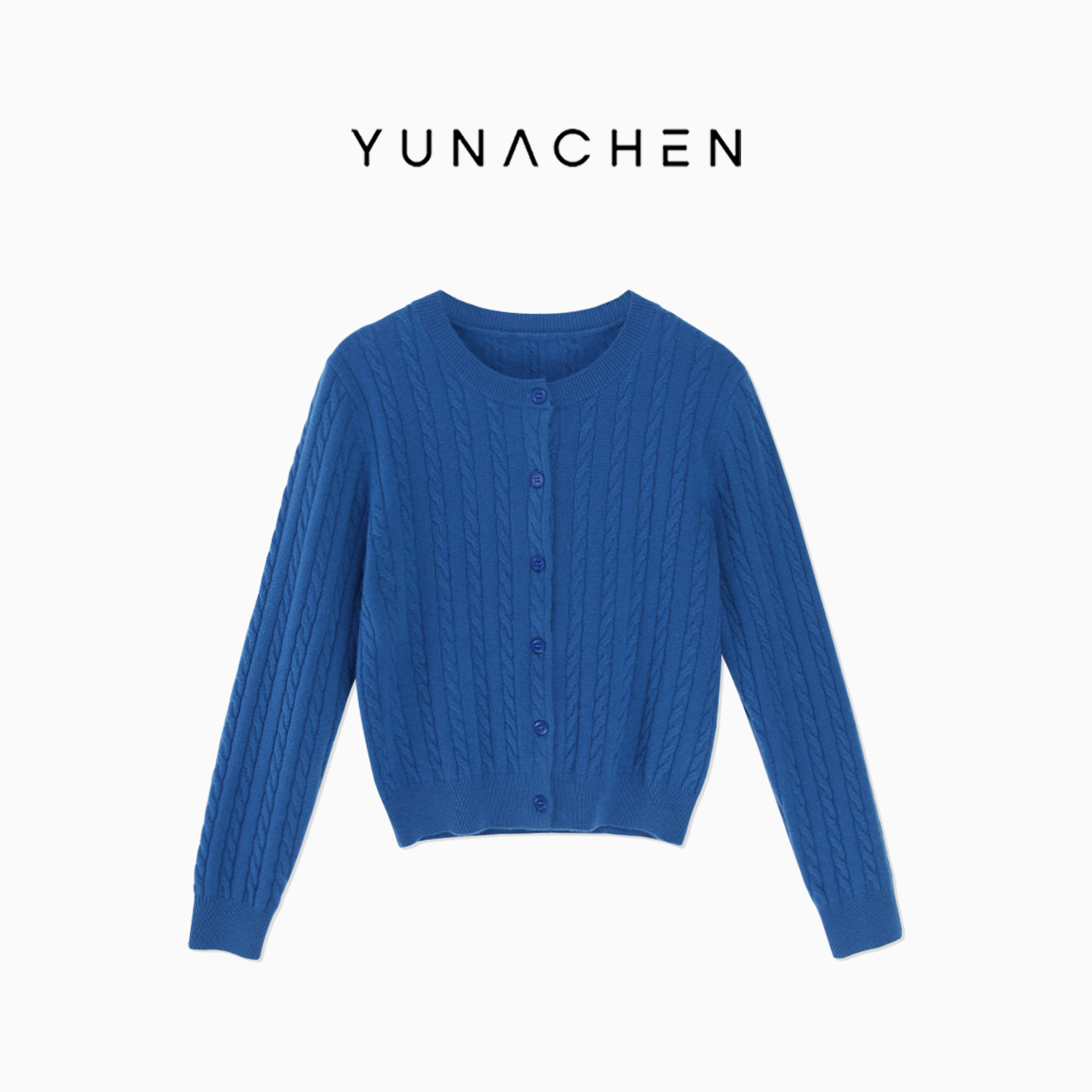 菠萝宝宝yuna【克莱因蓝绞花针织】100羊毛柔软亲肤羊毛开衫YH28
