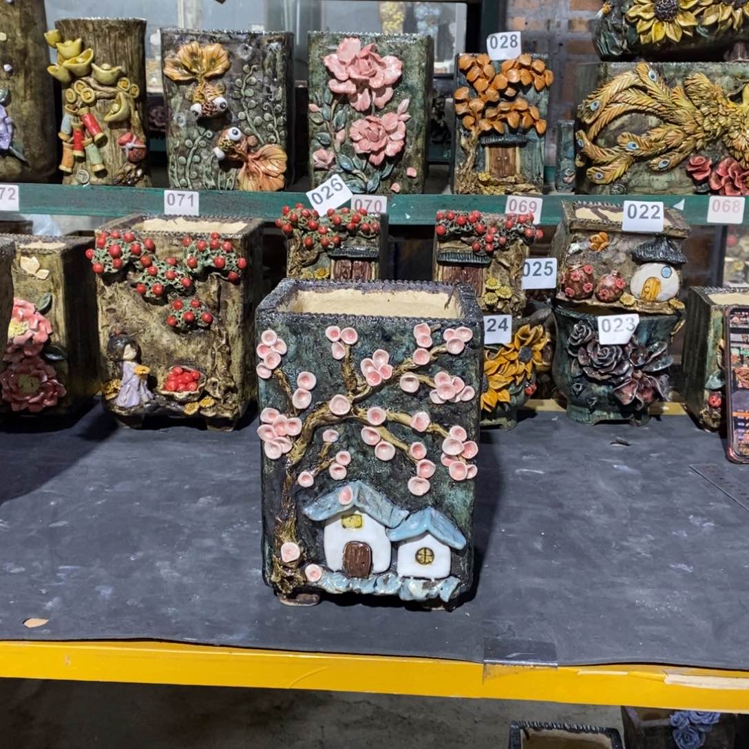 红陶青藤花器多肉花盆