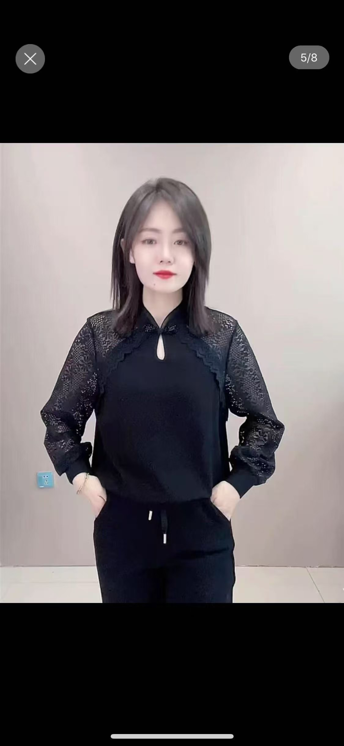 气质拼接蕾丝上衣长袖显瘦百搭洋气小衫春秋款