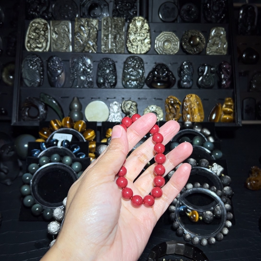 墨***殇黑曜岩未镶嵌手链