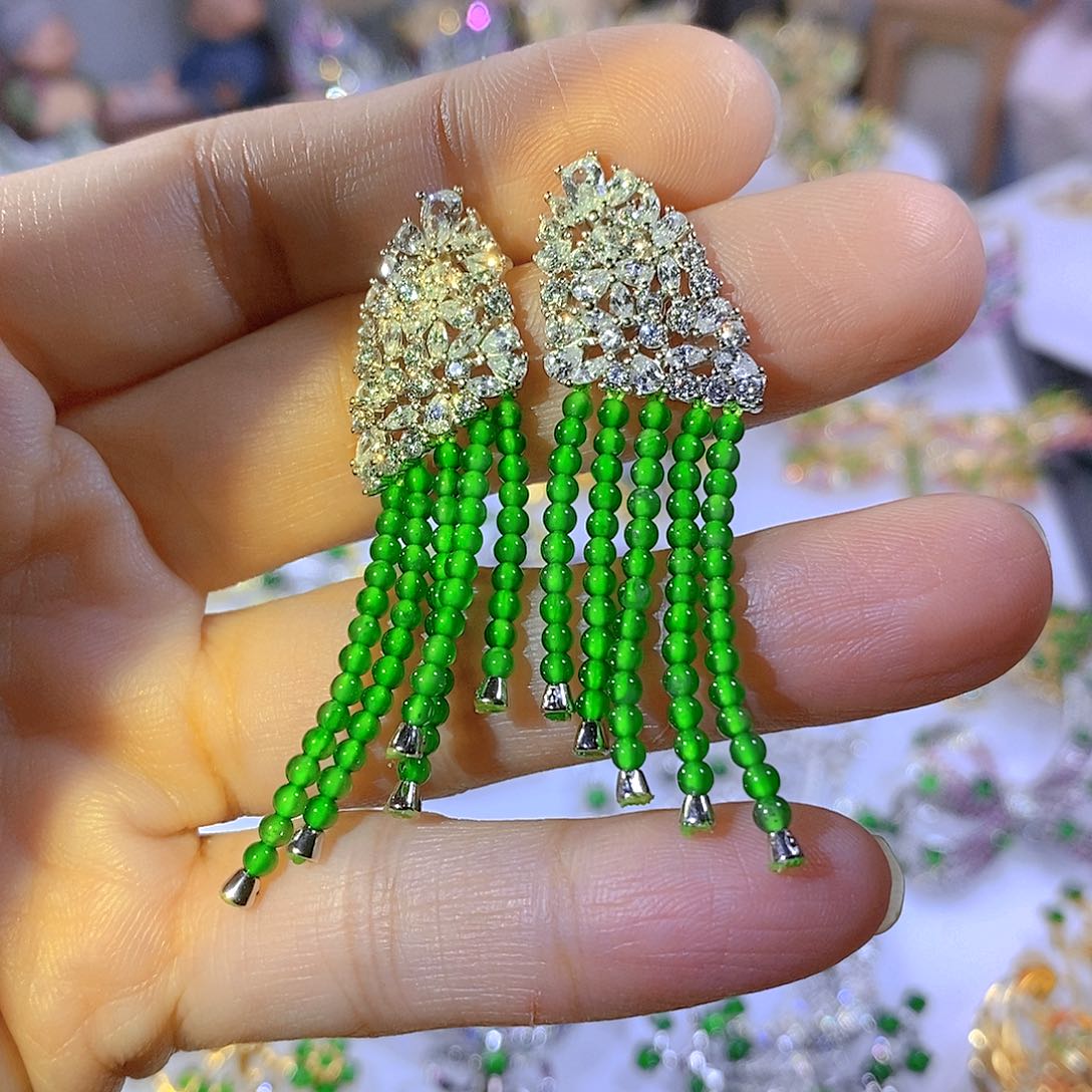 颈饰银S925镶嵌翡翠