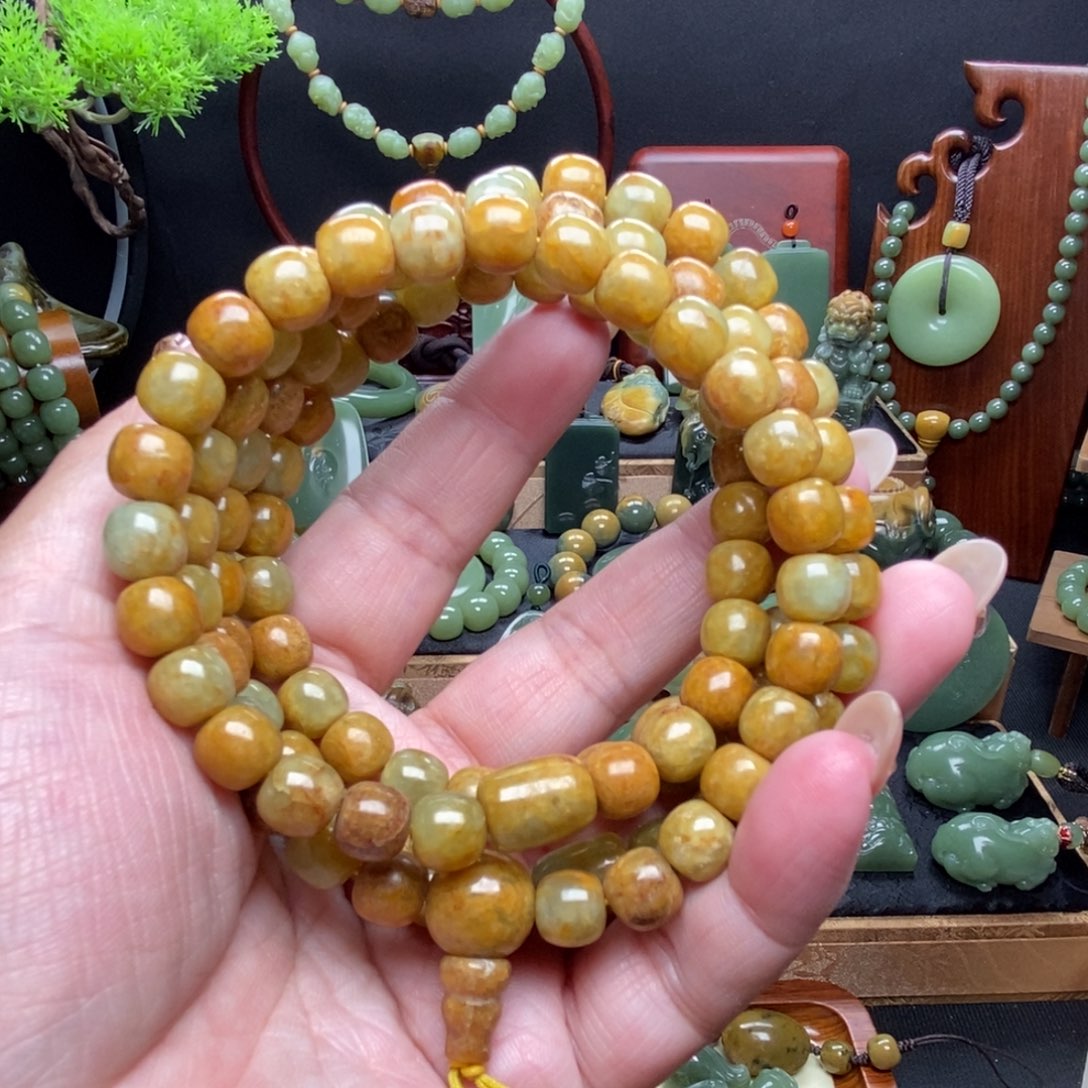 岫岩河磨玉（透闪石质玉）未镶嵌手串