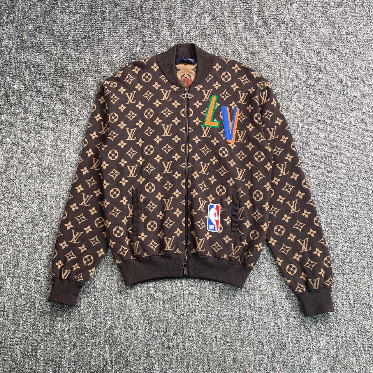 99新 LouisVuitton/路易威登 7189/联名款 棕色经满印针织罗纹束