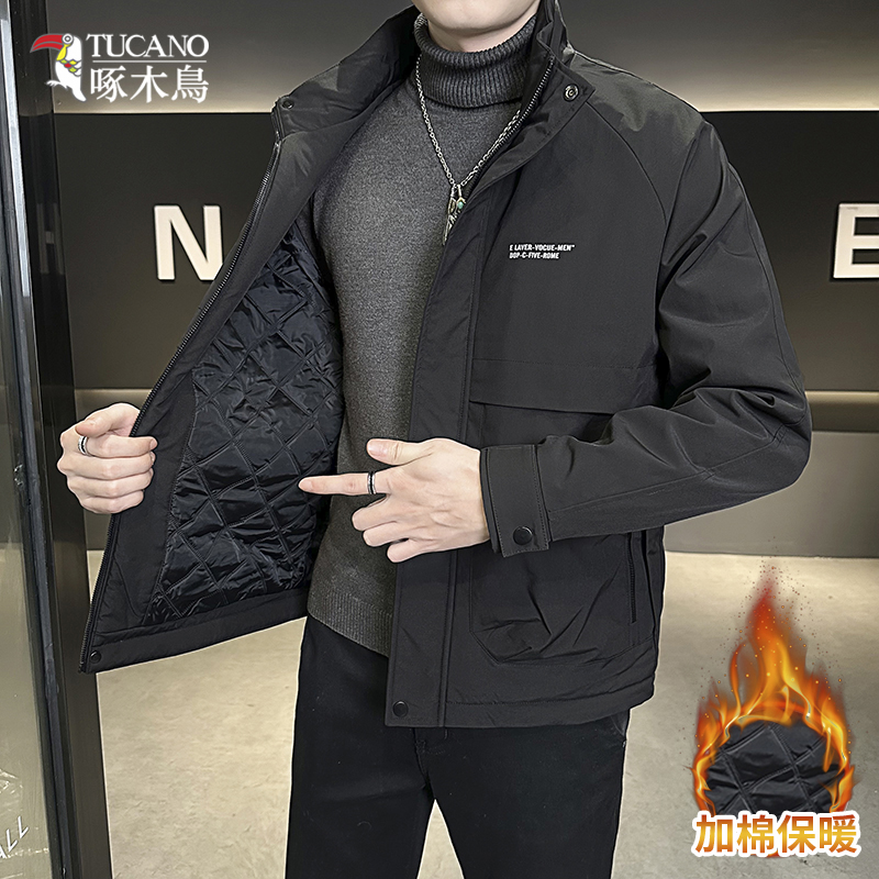 TUCANO/啄木鳥工装加棉加厚立领夹克男秋冬百搭保暖外套上衣2326