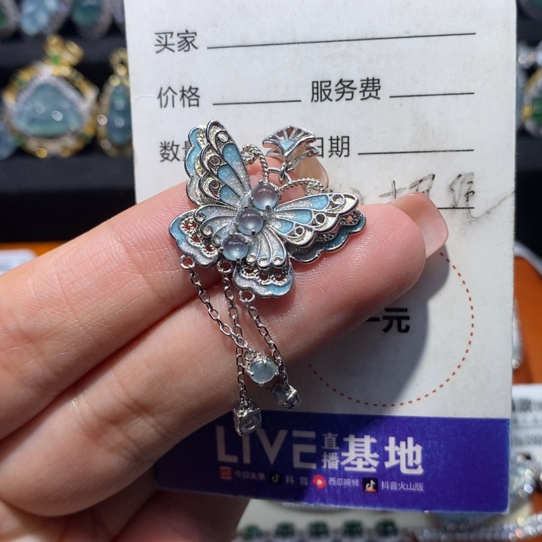 翡翠银S925镶嵌颈饰久*翡翠分单